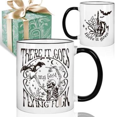 Imagem de Puouoonyi Caneca de café engraçada de esqueleto para mulheres e homens, caneca de café para colegas de trabalho, mulheres, homens, chefe, mordaça, despedida, presentes para colegas, 325 ml