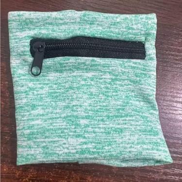 Imagem de Bolsa carteira de pulso unissex com fecho de zíper para academia, corrida, ciclismo, viagens - presente ideal para mulheres, homens, armazenamento seguro, Verde, liso