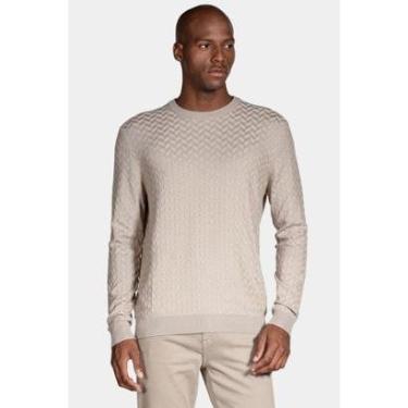 Imagem de Tricot Aramis Manga Longa Jacquard Geométrico Cáqui-Masculino