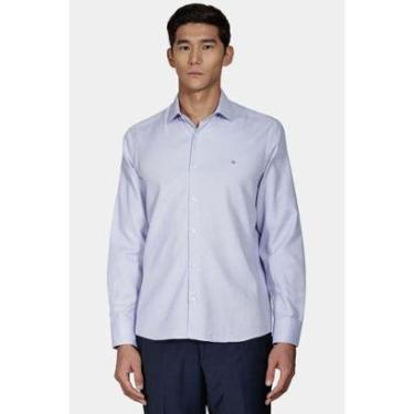 Imagem de Camisa Aramis Social Slim Maquinetada Mista Azul-Masculino