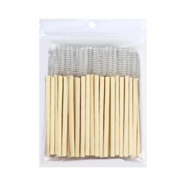 Imagem de Escovas De Máscara Com Cabo De Bambu 50 Peças, Escovas Para Extensão D