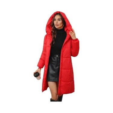 Imagem de Parka Feminina Longa De Algodão Com Isolamento Térmico Para Outono E I