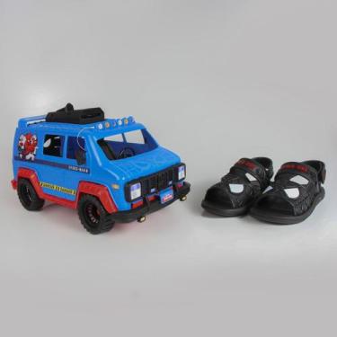 Imagem de Sandália Infantil Homem Aranha Com Furgão Grendene Kids 23222 Azul, Pr