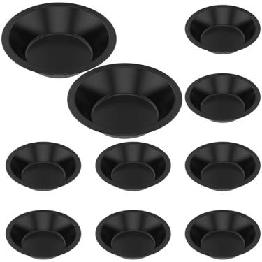 Imagem de Conjunto de 10 mini formas de torta, forma de bolo redonda individual de 12 cm, pequena assadeira redonda de metal para assar tortas, bolos, quiches, tortas, sobremesas, Natal