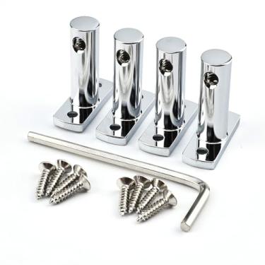 Imagem de OVSAL 4 peças, porca de bloqueio de corda de violão, 4 cordas para baixo WBH-005-4-CR