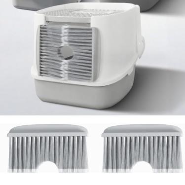 Imagem de Naroote Escova de Limpeza Automática para Porta de Caixa de Areia de Gato, Escova Flutuante para Porta de Remoção de Pêlos de Animais de Estimação para Gatos Adequada