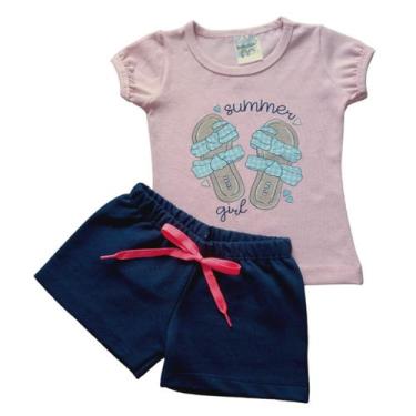 Imagem de Conjunto 2 Peças Infantis Menina Camiseta e Short Verão - Equipe Patru