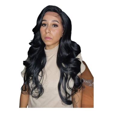 Imagem de Lace Front Premium Futura Ondulada Com Franjão Longa 70 Cm