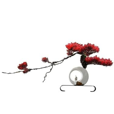 Imagem de Plantas falsas decoração criativa de escritório de simulação chinesa em vaso bonsai de pinheiro acolhedor sala de estar decorações de casa artificiais interiores (A)