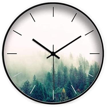 Imagem de 5sssallefaa Relógio de parede de 30 cm, relógio de parede redondo silencioso, operado por bateria, relógio de decoração moderna para casa, escritório, escola, cozinha, quarto, sala de estar (cor: B