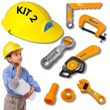 Imagem de Kit Bombeiro Engenheiro Infantil Ferramentas Capacete Serra (KIT 2 engenheiro)