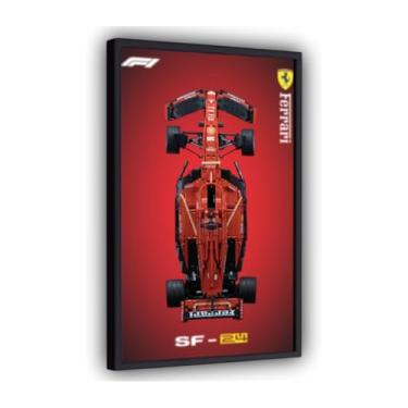Imagem de Quadro Moldura Expositor para Carro F1 Ferrari SF24, Tamanho 50x80cm, Impressão UV no Acrílico, Incluso 2 Ganchos, Moldura Preta (C)