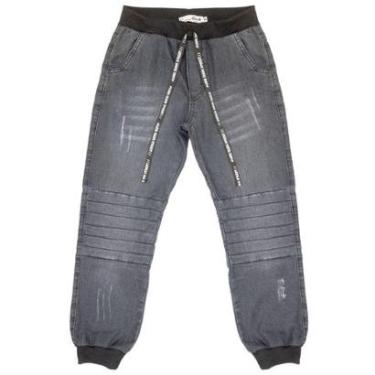 Imagem de Calça Juvenil Look Jeans Jogger Black - UNICA - 10-Masculino