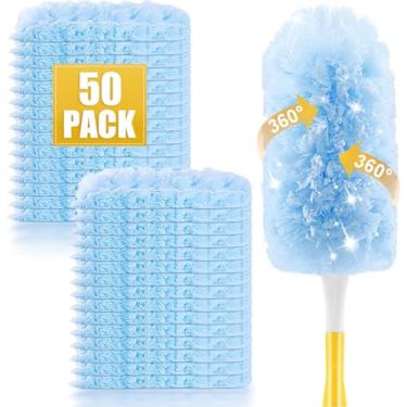 Imagem de Pacote com 50 refis de espanador para espanador Swiffer, kit de espanadores descartáveis para limpeza de casa, escritório, ventiladores de teto, móveis (50 unidades + cabo estendido de 1 m + 1 alça)