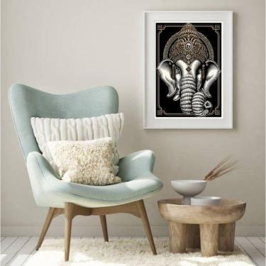 Imagem de Quadro Indiano Elefante Ganesha - 60X48Cm