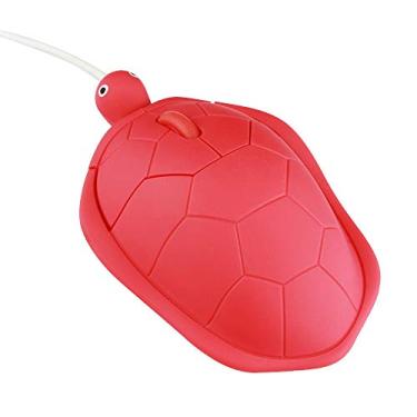 Imagem de Mouse de Computador Fio Forma Tartaruga Bonito com Sensor Óptico 1600 DPI 3 Botões Design Ergonômico Alimentado por USB para PC Laptop Gamers Escritório e Uso em Casa Plug and Play