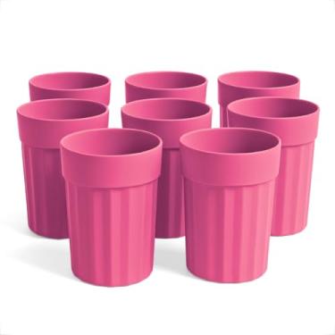 Imagem de Kit 30 Copos Plásticos 350ml Coloridos – Festas, Merenda Escolar e Uso Infantil Seguro(Rosa)