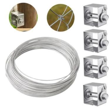 Imagem de Kit 4 Catracas Esticador Arame Galvanizado Fio 16 1kg Cerca Aço Rurais