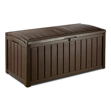 Imagem de Bau Para Jardim 130 Litros 122X54X58 Cm Resina - Marrom