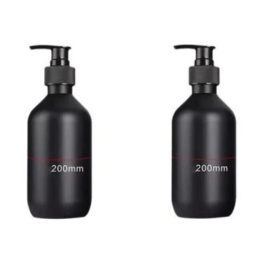 Imagem de Dispensador De Sabonete Líquido Preto Fosco 300/500ML Recarregável Par