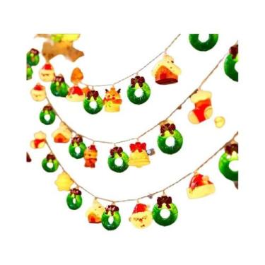 Imagem de Luzes De Natal Com 20 LEDs Operadas Por Bateria, Design De Papai Noel 
