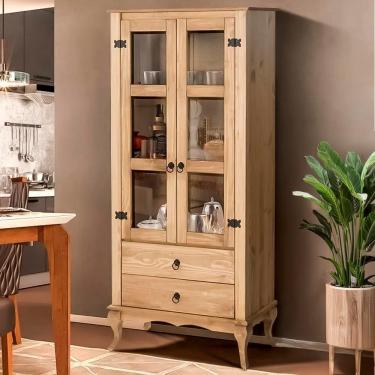 Imagem de Cristaleira Madeira Maciça 2 Portas Vidro Mel D112 Shop Jm Mel