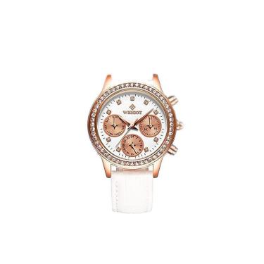 Imagem de Relógio Feminino Elegante De Couro Wishdoit Wsd-13n à Prova