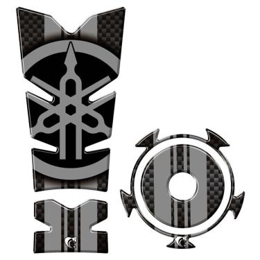 Imagem de Kit Protetor Tanque E Bocal Adesivo Moto Yamaha Fz15 Ano 2022/2023 Cinza