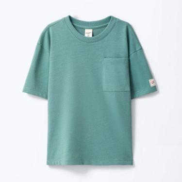 Imagem de Camiseta Infantil Menino Oversized com Bolso Verde - Hering