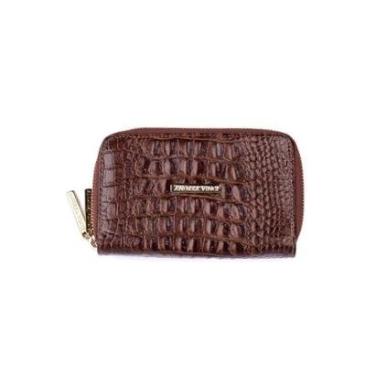Imagem de Carteira feminina de couro croco Martina-Feminino