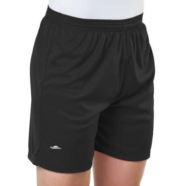 Imagem de Shorts Calção Masculino Futebol Elite Cós Elástico Poliéster, Preto, G