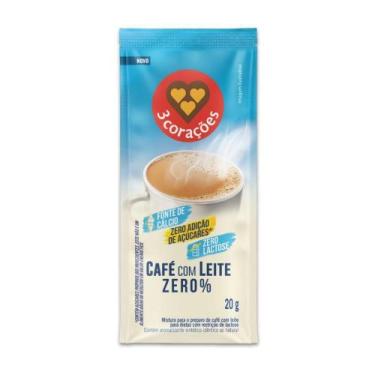 Imagem de Café Com Leite Solúvel Zero Lactose E Açucar 3 Corações 20G