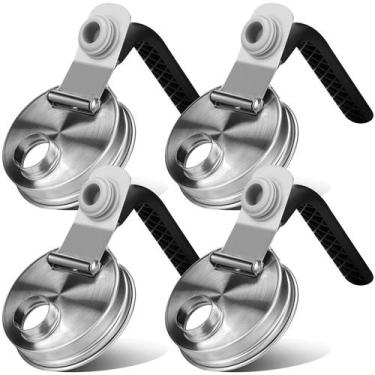 Imagem de Juego de 4 Tapas Vertedoras para Tarros Mason de Acero Inoxidable Palk