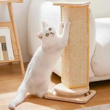 Imagem de Tapete Arranhador De Sisal Natural Para Gatos, Horizontal, Protege Sof