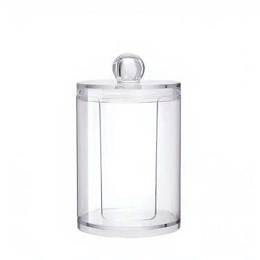 Imagem de Porta Algodão Cotonete Transparente Tampa - Organizador De Maquiagem E Itens De Beleza Em Acrílico Transparente