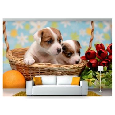 Imagem de Papel De Parede Animais Filhtes Cesta 3D Anm172