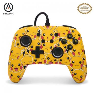 Imagem de Controle com fio PowerA Enhanced para Nintendo Switch Pikachu Moods com entrada de áudio e botões avançados mapeáveis
