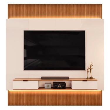 Imagem de Painel Para 85 Pol Canelado Extensível Piso Ao Teto D04 Off White-freijo - Mpozenato