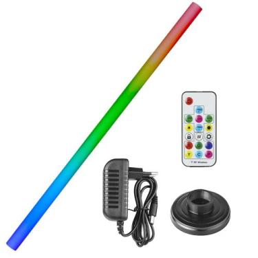 Imagem de Tubo De Led Rgb 150cm 41mm Com Fonte E Base Para Festas Cenários Event