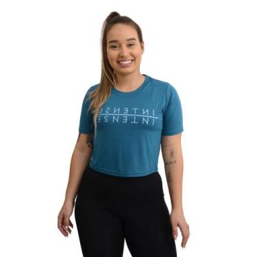 Imagem de Cropped Blusa Feminina Estampado Camiseta Fitness Academia - FR Moda &