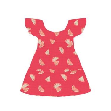 Imagem de Vestido infantil menina melancia Brandili Vermelho, 10, Vermelho
