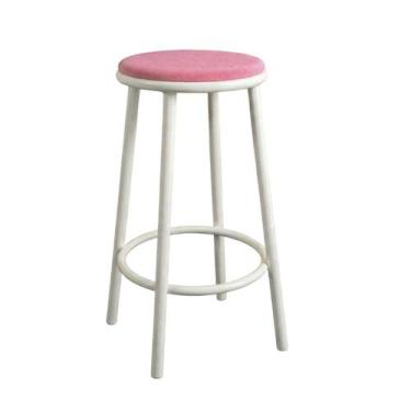 Imagem de Banqueta Alta Luxo Aço Suede Banco Luna - Loja Béle