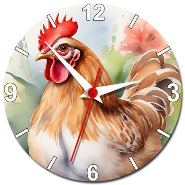 Imagem de Relógio de Parede Desenho de Galinha Decoração Para Fazenda - Gringos 