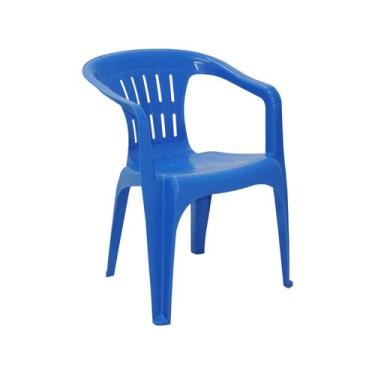 Imagem de Cadeira Tramontina Atalaia Basic com Braços em Polipropileno Azul