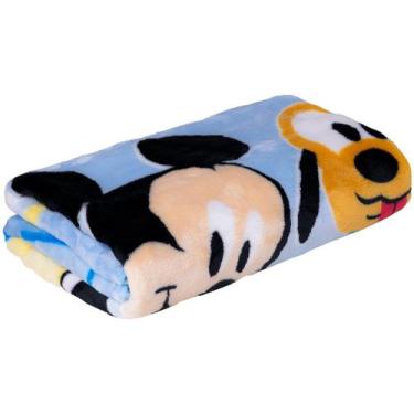 Imagem de Cobertor Infantil Mickey Passinhos Disney Jolitex Bebê Berço, Azul, Be