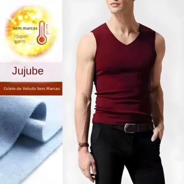 Imagem de Colete Térmico Masculino De Inverno Sem Costura Em Veludo 37 graus Cam