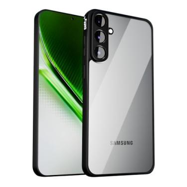 Imagem de Diffy Capa Anti-Impacto para Samsung Galaxy A56 – Design Camera Guard (Recortes Precisos Lente a Lente), Traseira Rígida Cristal e Bordas Reforçadas | Hybrid (Preto)