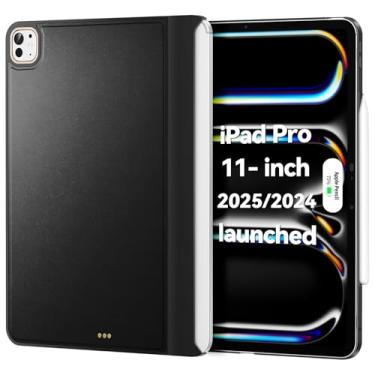 Imagem de Matekxy Capa compatível com Magic-Keyboard para iPad Pro 11 polegadas M4/M5 2024/2025, capa para Smart MagicKeyboard Folio Slim Durabilidade, com superfície de couro durável (teclado não incluído