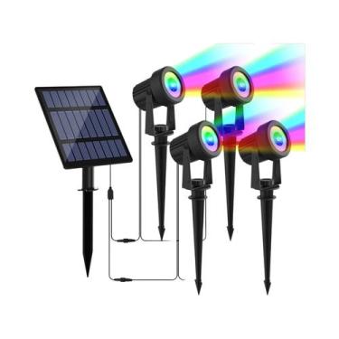 Imagem de Lanterna Solar RGB À Prova d'Água Para Jardim Externo Com 1, 2, 4 Ou 6