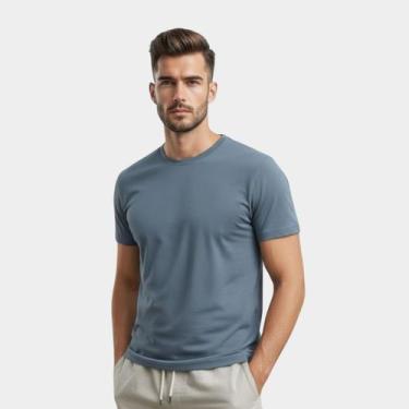 Imagem de Camiseta Masculina 100% Algodão Básica Premium Medson Cor:AzulTamanho: